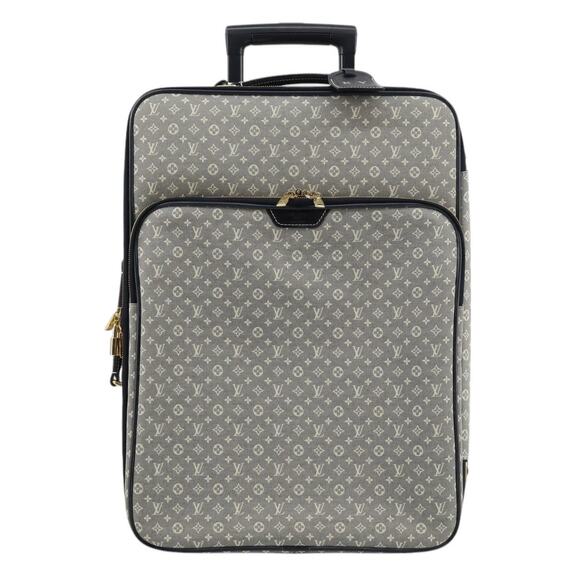 Louis Vuitton Monogram Suitcase Mini Lin Pegase 50 Idylle Travel Luggage LV blue